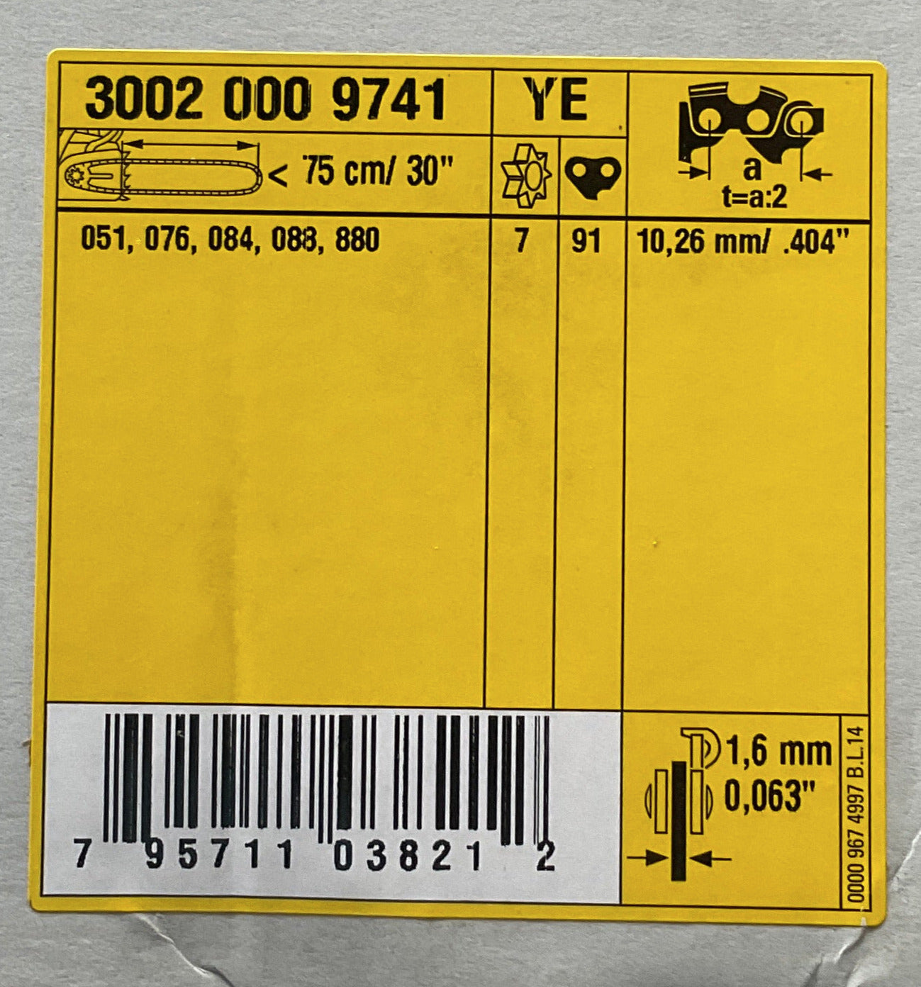Stihl 3002 000 9741 - Rollomatic ES Chainsaw Guide Bar - 30" (75cm)