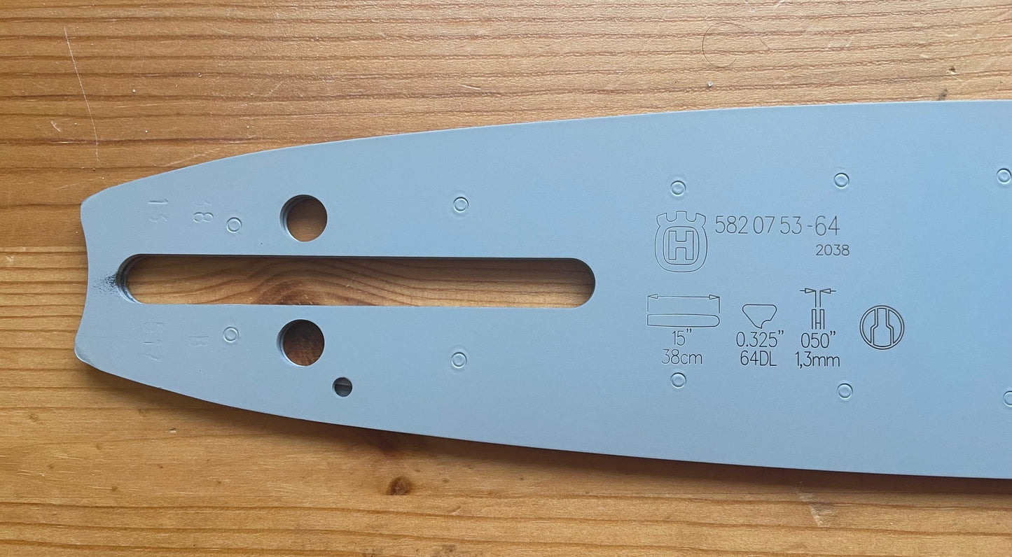 Husqvarna 582 07 53-64 / 5820753-64 - 15" (38cm) Chainsaw Guide Bar ...