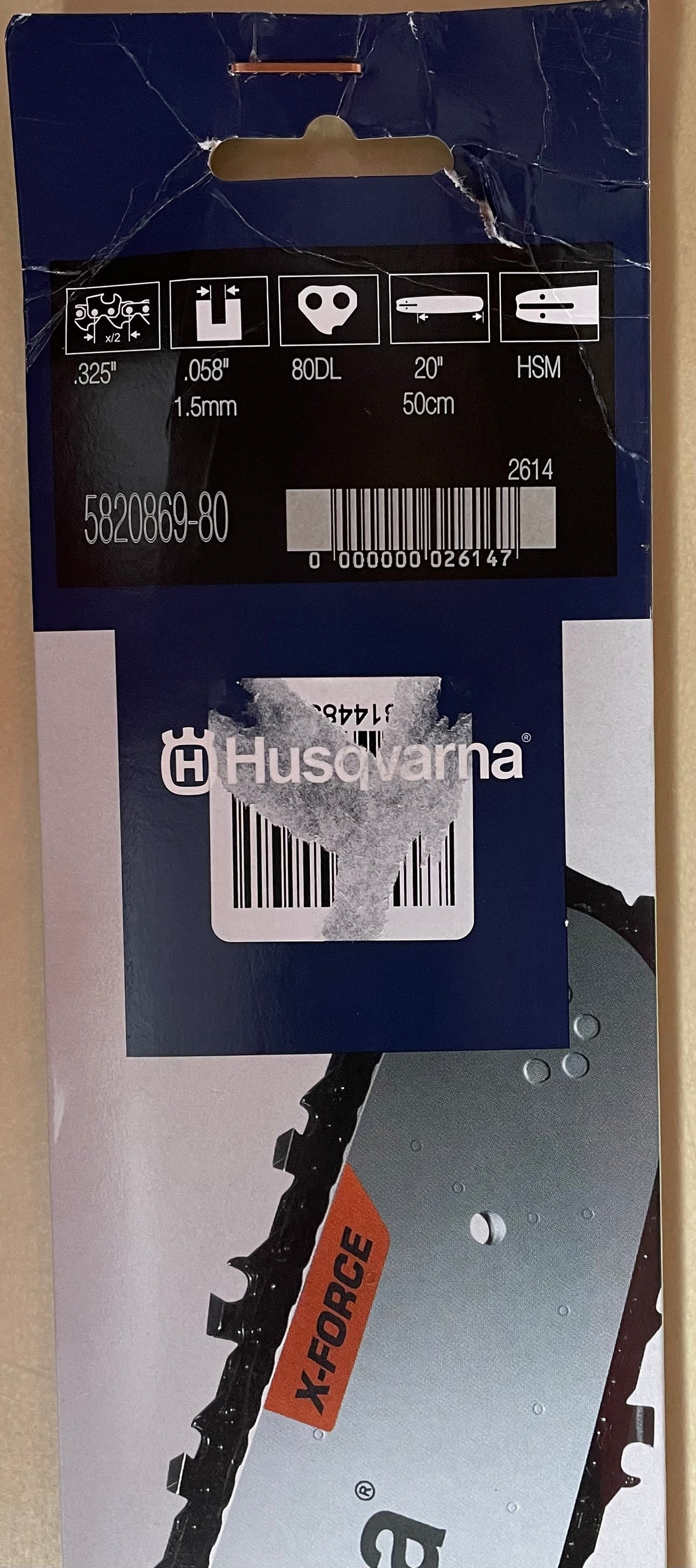 Husqvarna 582 08 69-80 / 5820869-80 - 20" (50cm) Chainsaw Guide Bar