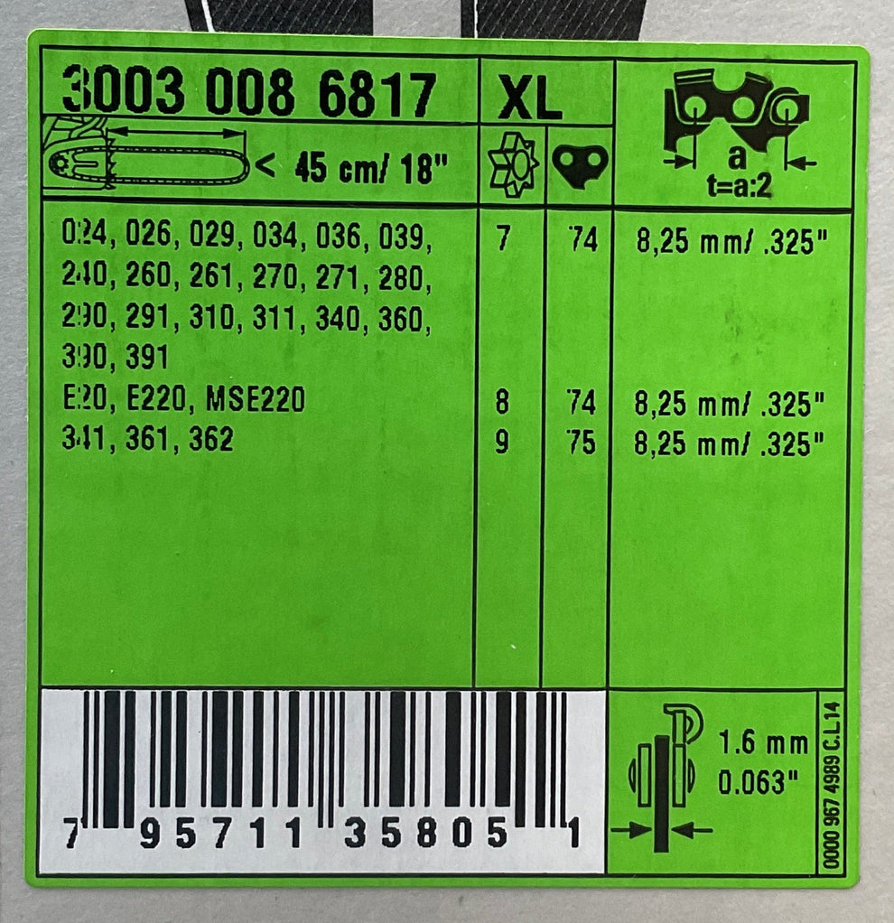 Stihl 3003 008 6817 - Rollomatic E Chainsaw Guide Bar - 18" (45cm ...